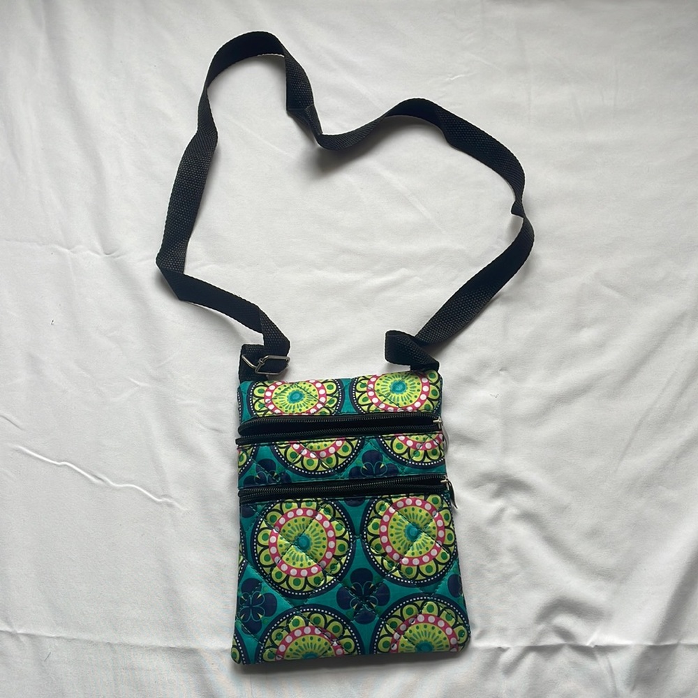 Fun-Colored, Crossbody Bag with 3 Zipper Pockets